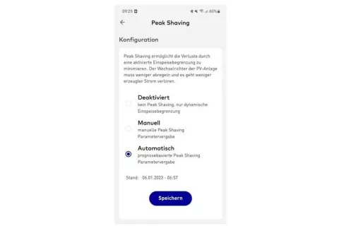 Peak Shaving in der Senec App.